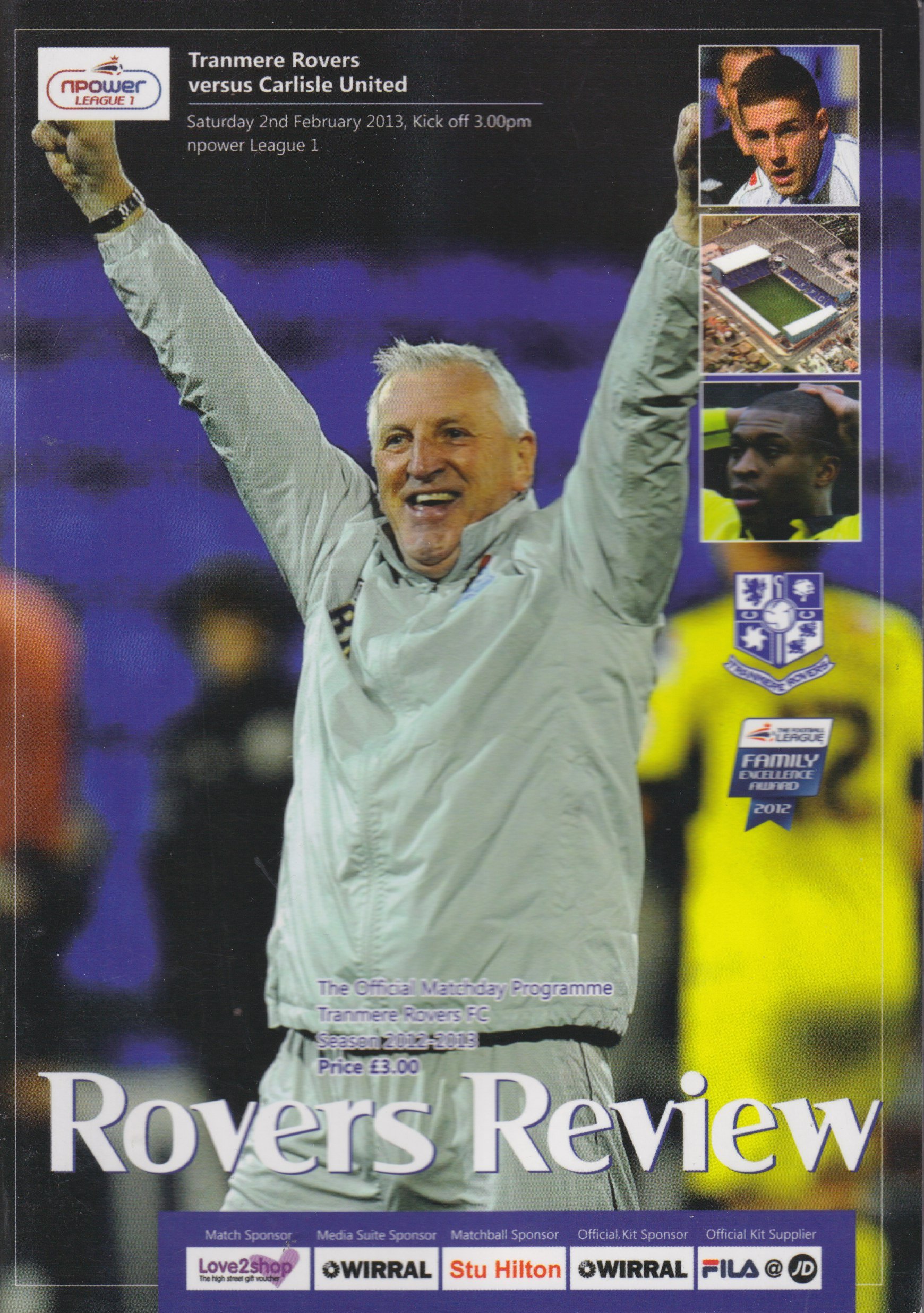 Tranmere Rovers v Carlisle United match programme
